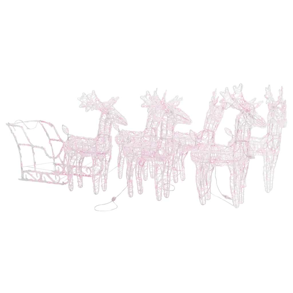 Vidaxl Christmas Decoration Rendeer et SLED 280x28x55 cm acrylique