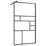 Vidaxl walk-in brusevæg 90x195 cm ESG-glas gennemsigtig og sort