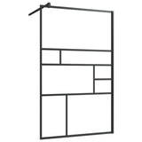 Vidaxl walk-in brusevæg 100x195 cm esg-glas gennemsigtig og sort