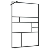 VidaXL Inloopdouchewand 115x195 cm ESG-glas transparant en zwart