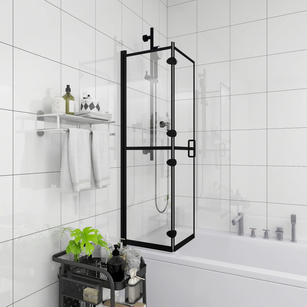 Enceinte de douche vidaxl pliable 120x140 cm ESG noir