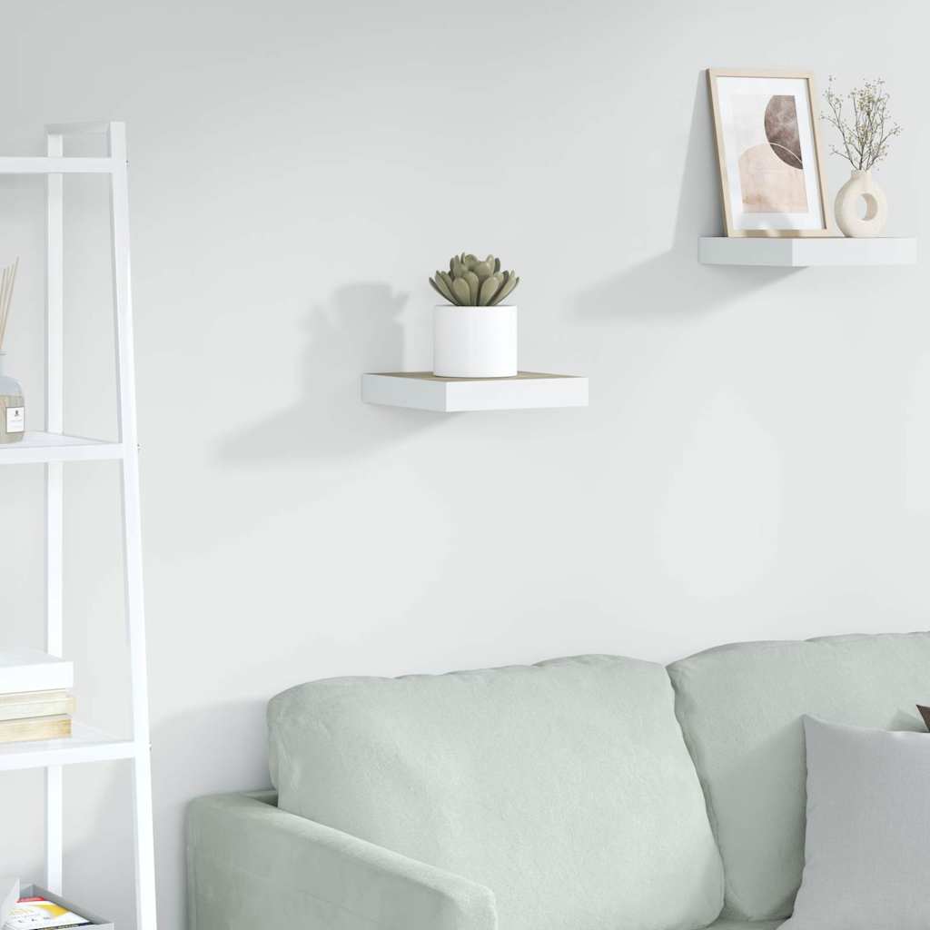 Vidaxl wandschap zwevend 23x23,5x3,8 cm mdf eikenkleurig en wit