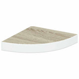 Vidaxl hoekwandschap 25x25x3,8 cm mdf eikenkleurig en wit