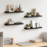 Vidaxl wandschappen 4 st 40x9x3 cm zwart