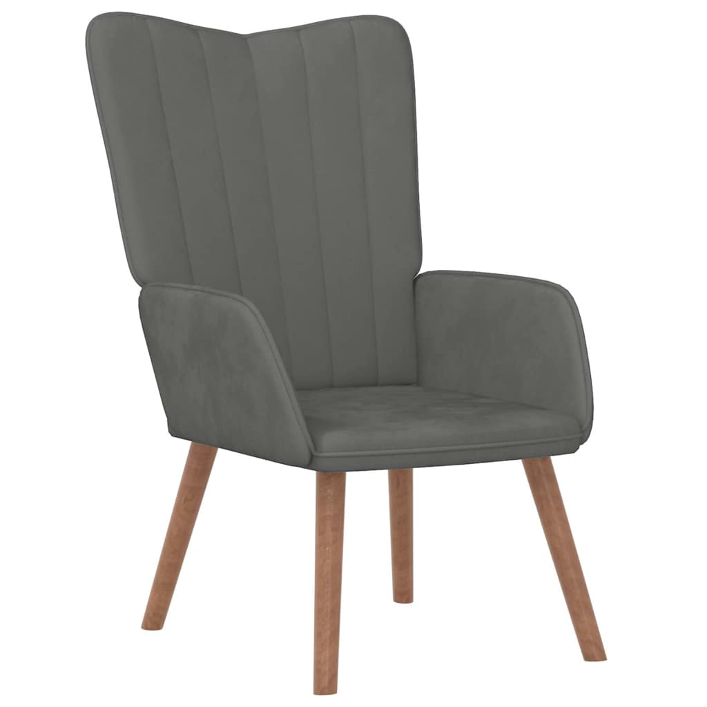 Vidaxl relaxstoel fluweel donkergrijs