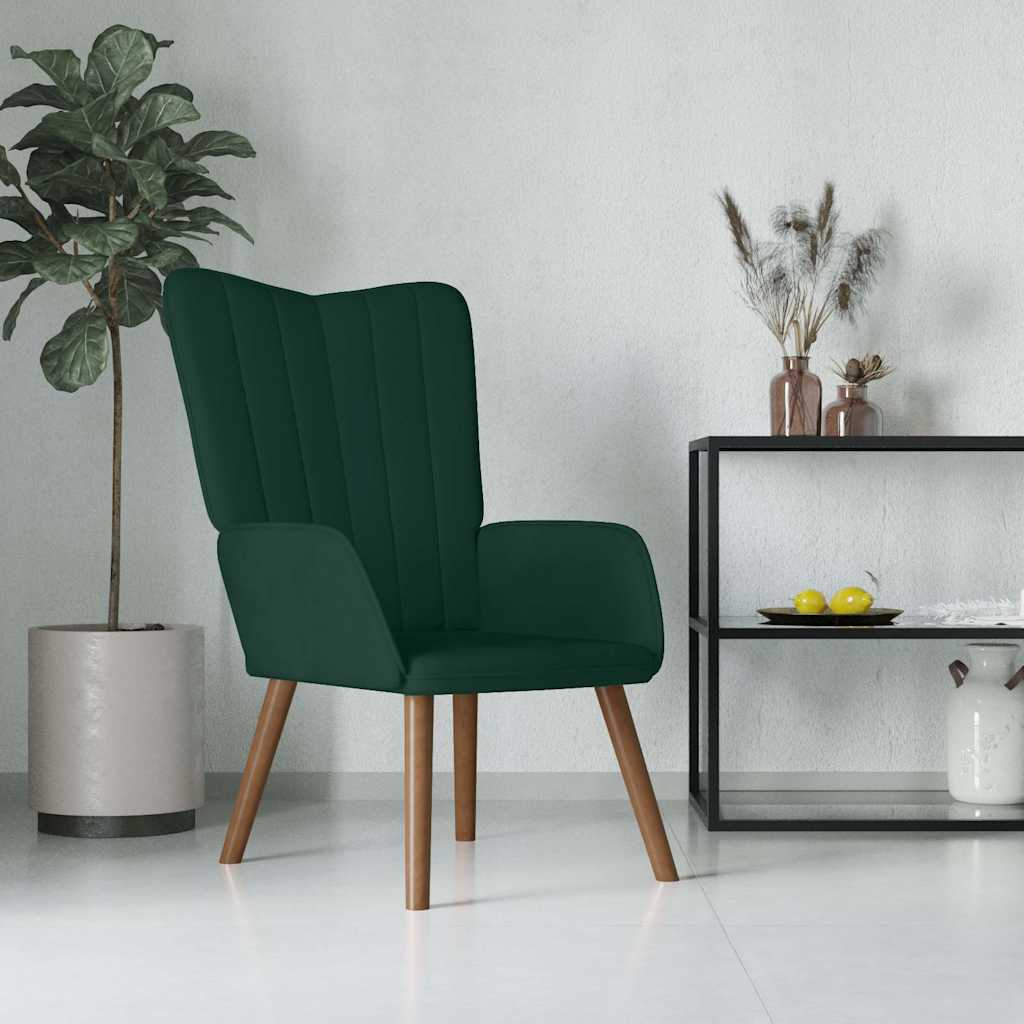 Vidaxl relaxstoel fluweel donkergoen