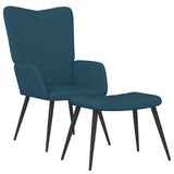 Vidaxl relaxstoel met voetenbank fluweel blauw