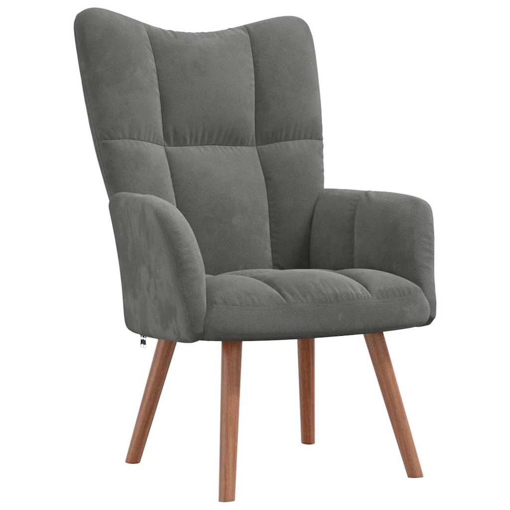 Vidaxl relaxstoel fluweel donkergrijs