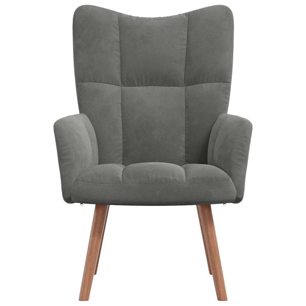 Vidaxl relaxstoel fluweel donkergrijs