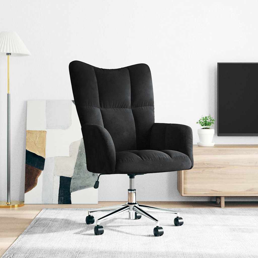 Vidaxl relaxstoel fluweel zwart