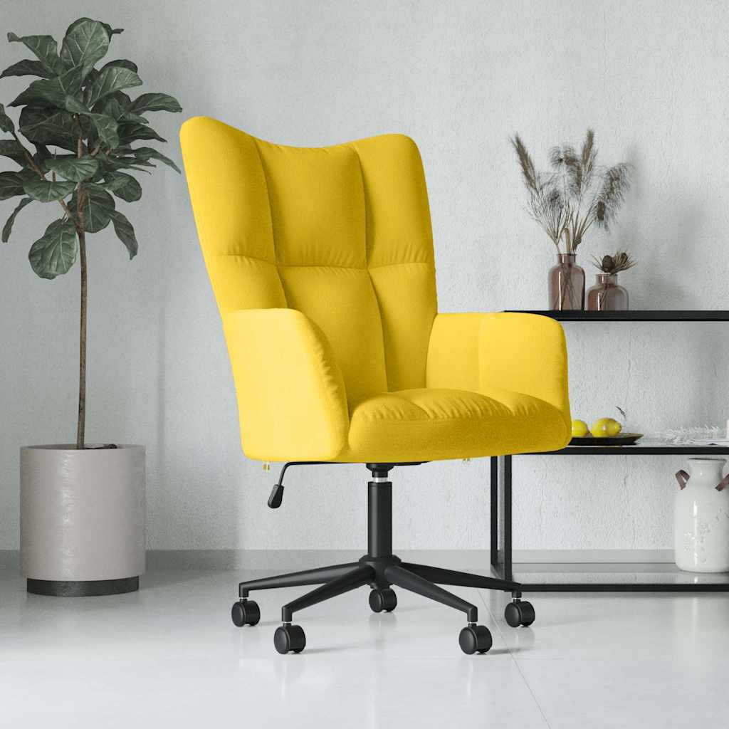 Vidaxl relaxstoel fluweel mosterdgeel