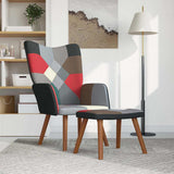 Vidaxl relaxstoel met voetenbank patchwork stof
