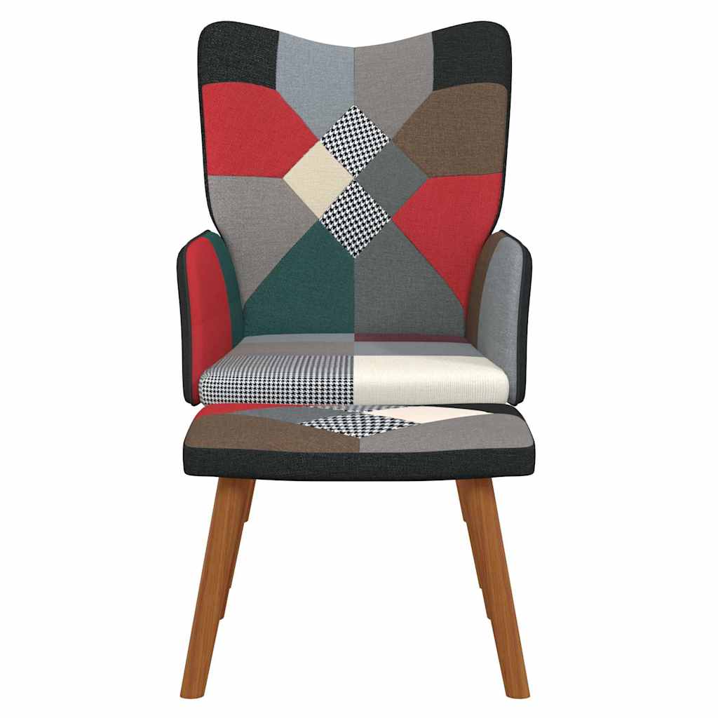 Vidaxl relaxstoel met voetenbank patchwork stof