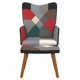 Vidaxl relaxstoel met voetenbank patchwork stof