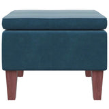Vidaxl kruk met houten poten fluweel blauw