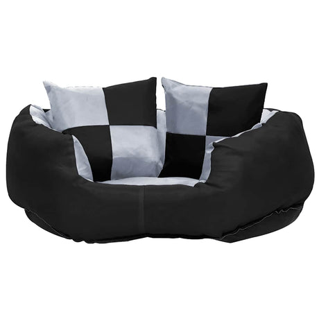 Coussin de chien vidaxl réversible et lavable 65x50x20 cm gris et noir