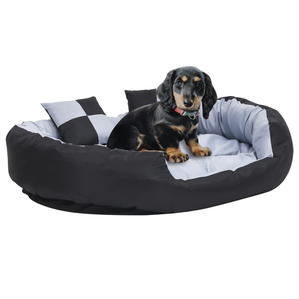 Vidaxl dog cushion reversible and washable 110x80x23 cm gray and black