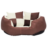 Vidaxl dog cushion reversible and washable 65x50x20 cm brown and cream