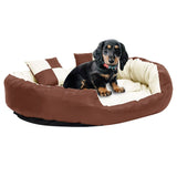 Vidaxl Dog Pute reversibel og vaskbar 110x80x23 cm brun og krem