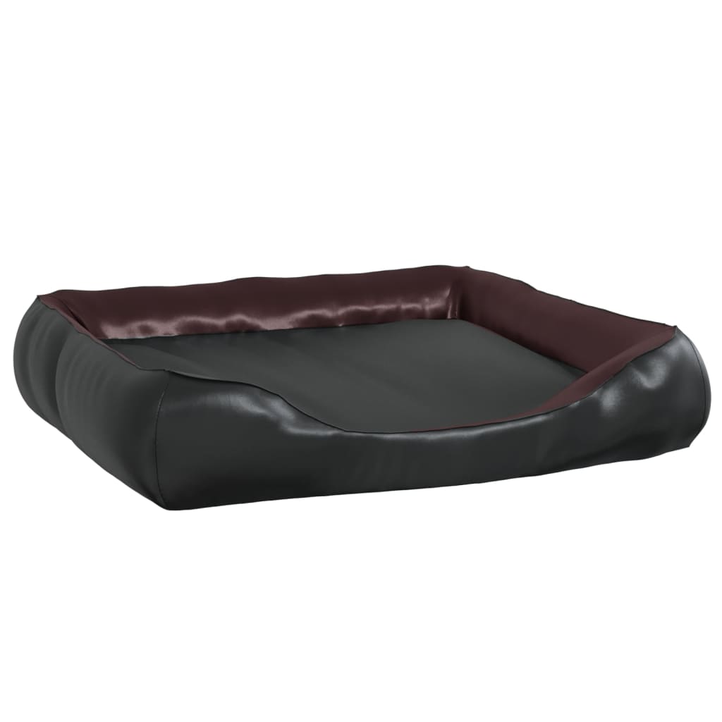 Vidaxl Dog Basket 80x68x23 cm cuoio artificiale nero e marrone