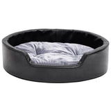 Vidaxl Dog Basket 69x59x19 cm peluche e cuoio artificiale nero e grigio