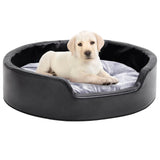 Vidaxl Dog Basket 69x59x19 cm peluche e cuoio artificiale nero e grigio