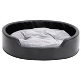 Vidaxl dog basket 79x70x19 cm plush and artificial leather black and gray