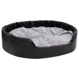 Vidaxl Dog Basket 99x89x21 cm peluche e cuoio artificiale nero e grigio