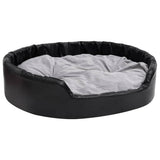 Vidaxl Dog Basket 99x89x21 cm en peluche et en cuir artificiel noir et gris