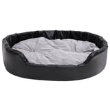 Vidaxl dog basket 99x89x21 cm plush and artificial leather black and gray