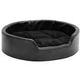 Vidaxl Hundkorb 69x59x19 cm Plüsch und künstliches Leder schwarz