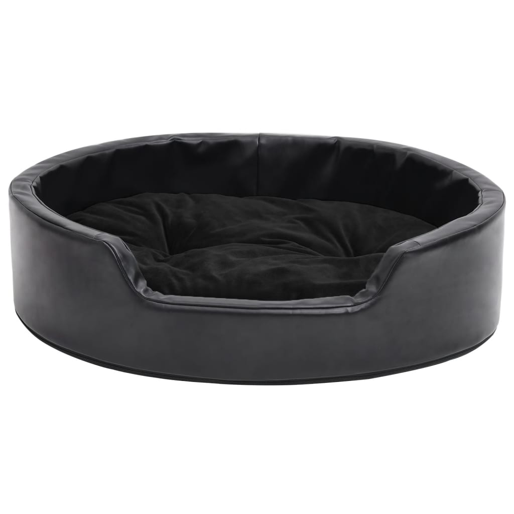 Vidaxl Hundkorb 69x59x19 cm Plüsch und künstliches Leder schwarz