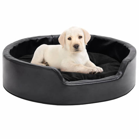 Vidaxl Dog Basket 69x59x19 cm en peluche et en cuir artificiel noir
