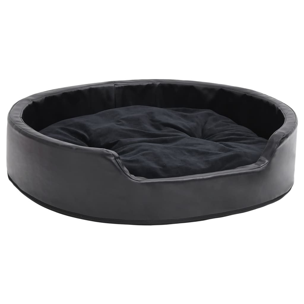 Vidaxl Dog Basket 79x70x19 cm plys og kunstig læder sort