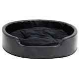 Vidaxl Dog Basket 79x70x19 cm en peluche et en cuir artificiel noir
