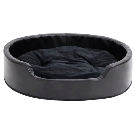 Vidaxl Dog Basket 79x70x19 cm en peluche et en cuir artificiel noir