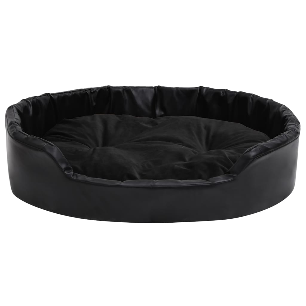 Vidaxl Hundekorb 90x79x20 cm Plüsch und künstliches Leder schwarz