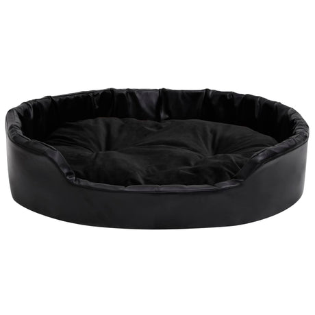 Vidaxl Dog Basket 90x79x20 cm en peluche et en cuir artificiel noir
