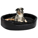 Vidaxl Dog Basket 90x79x20 cm peluche e pelle artificiale nera