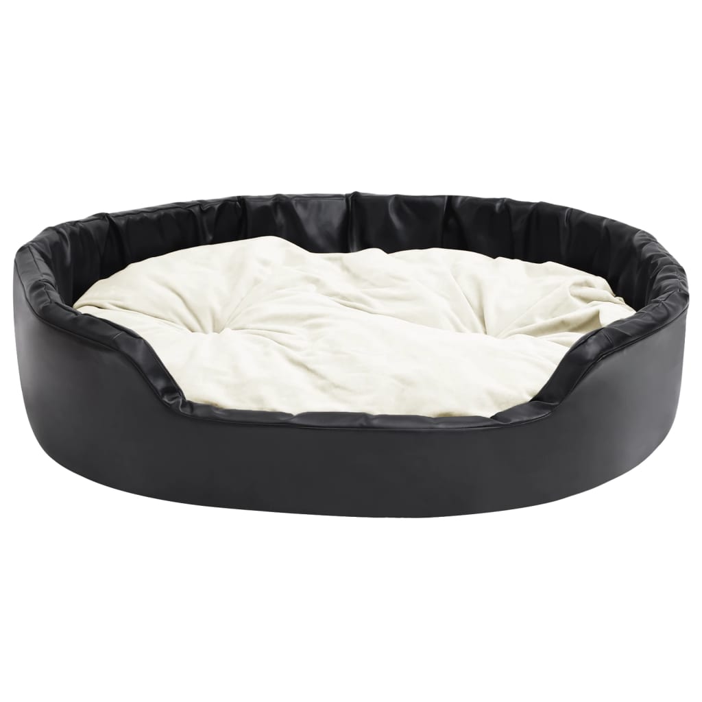 Vidaxl dog basket 99x89x21 cm Plush and artificial leather black and beige