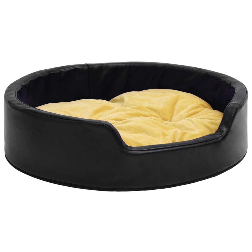 Vidaxl dog basket 99x89x21 cm Plush and artificial leather black and yellow