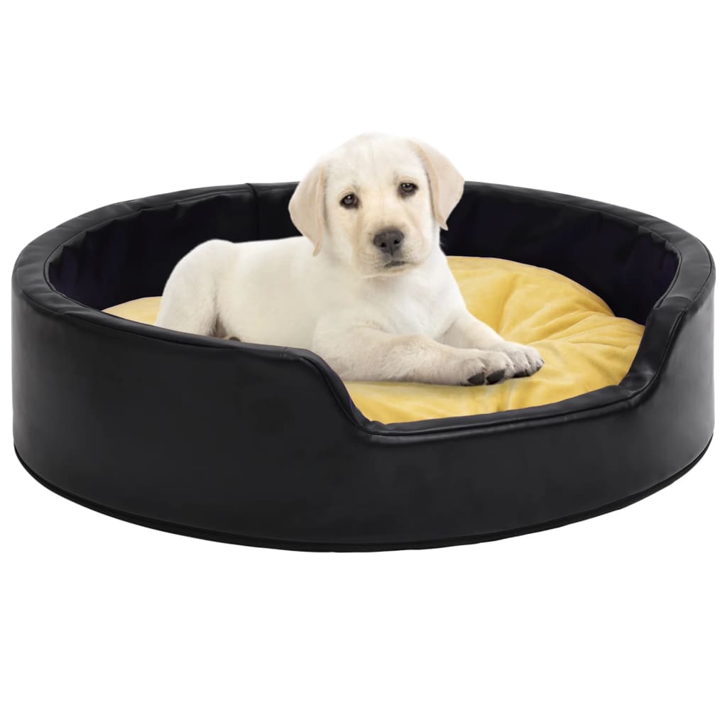 Vidaxl dog basket 99x89x21 cm Plush and artificial leather black and yellow