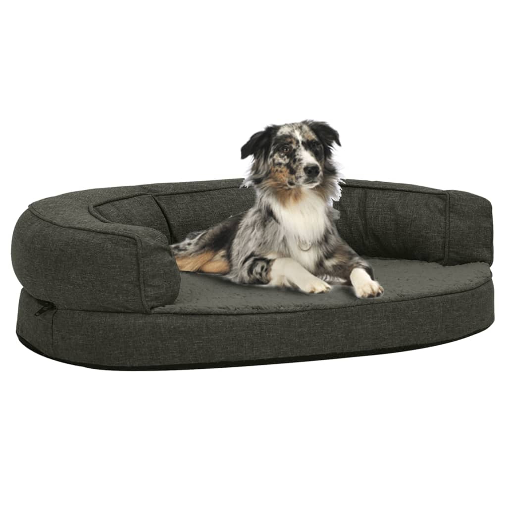 Vidaxl Chien lit ergonomique Look-look 75x53 cm enleceau gris foncé