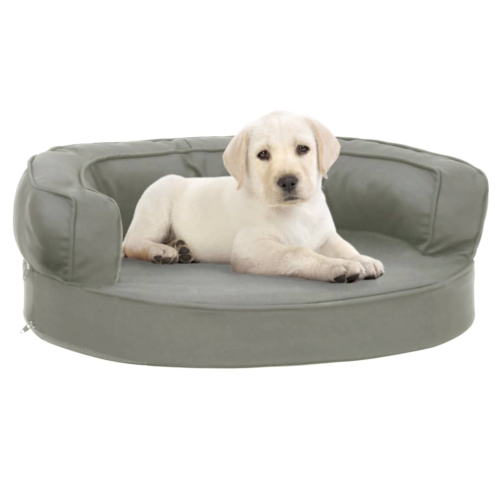 Vidaxl Hundebett Ergonomische Leinen Look 60x42 cm Grau