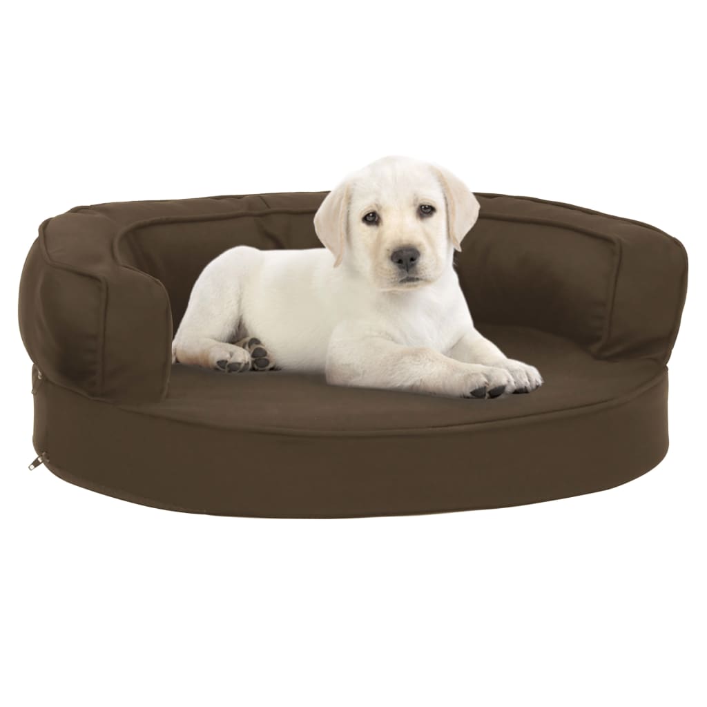 Vidaxl cama para perros lino ergonómico-aspecto 60x42 cm marrón