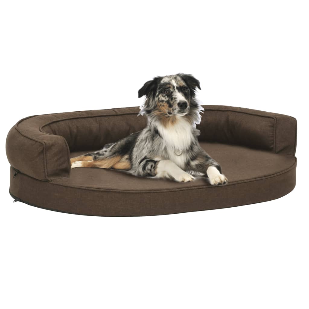 Vidaxl Dog Letto di lino ergonomico 75x53 cm marrone