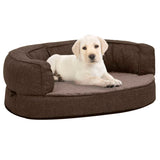 Vidaxl dog bed ergonomic linen-look 60x42 cm Fleece brown