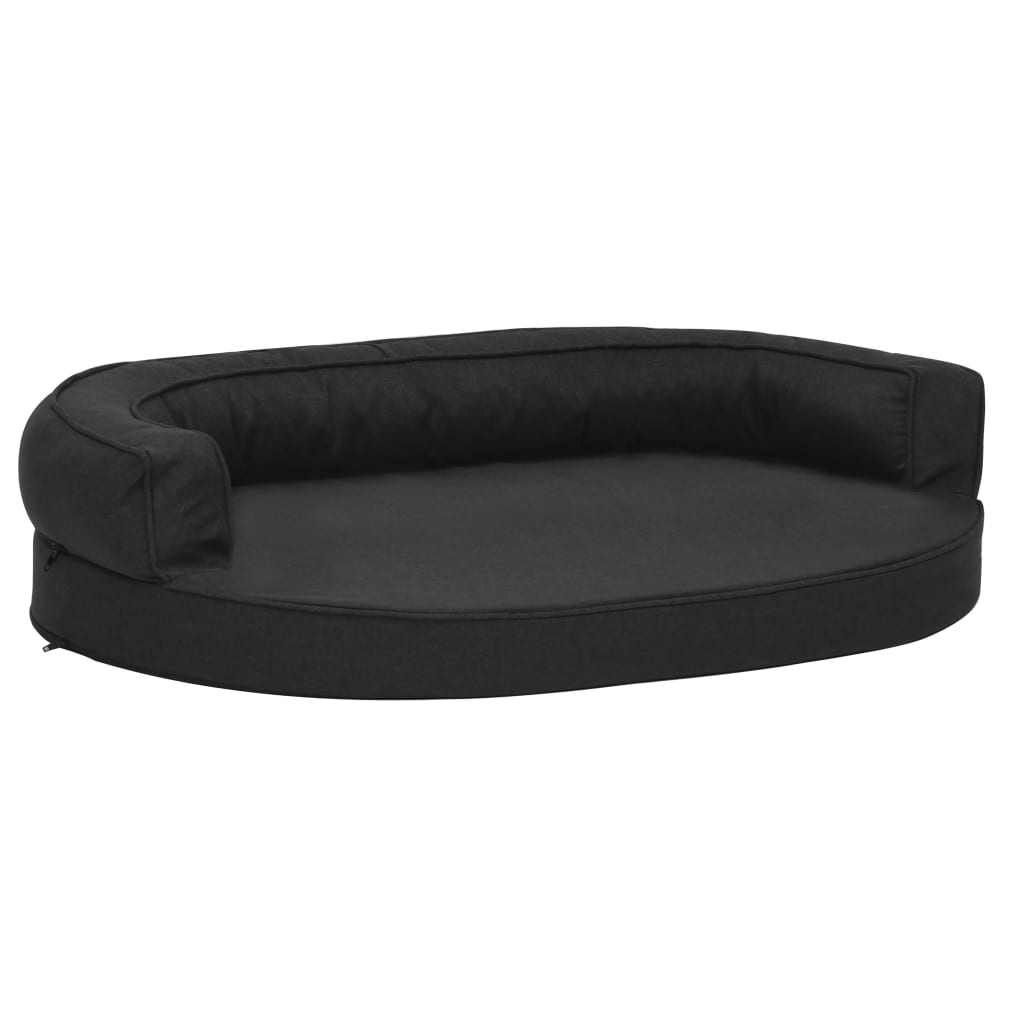 Vidaxl Dog Bed Ergonomic Linen Look 75x53 cm svart