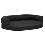 Vidaxl Dog Bed Ergonomic Linen Look 75x53 cm svart