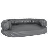 Canasta de perros Vidaxl con espuma ergonómica 88x65 cm de cuero artificial gris